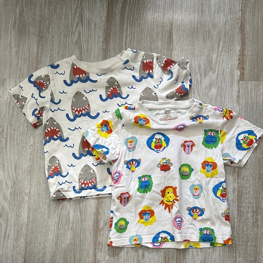 Stella McCartney Kids Shark and Animal Print Tees